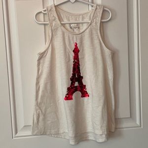 Justice tank with Eiffel Tower sequins